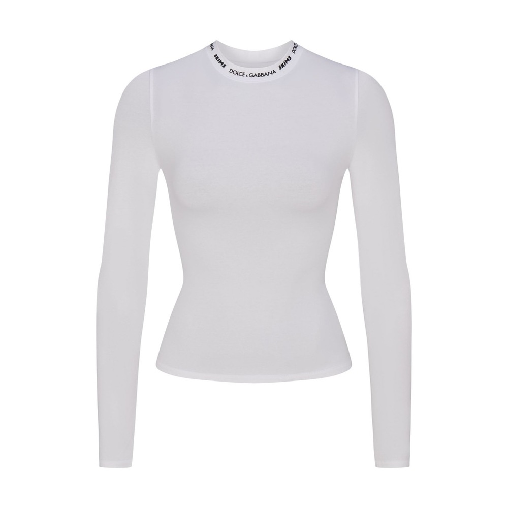 Small SOLD OUT Limited Edition SKIMS X Dolce & Gabbana white long sleeved shirt